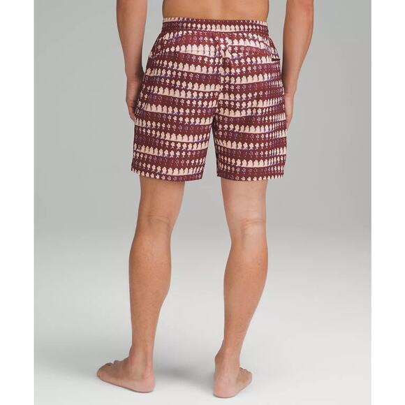 Lululemon Men Sz M Pool Swim Trunk Short 7” IBDB Island Bloom Date Brown NWT $78 - Picture 4 of 9